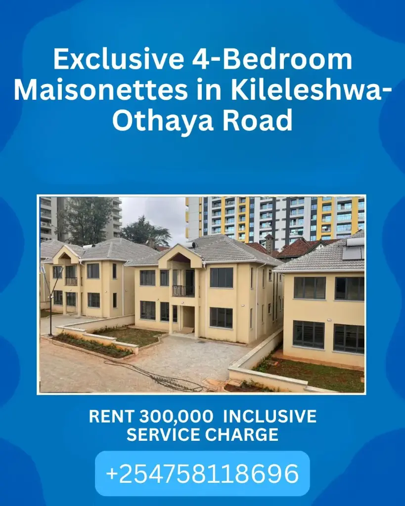 4-bedroom en-suite maisonettes on Othaya Road.