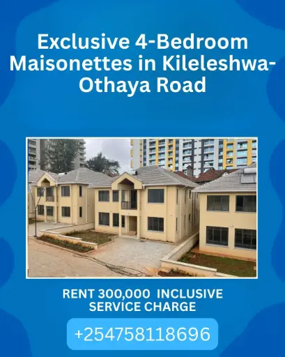4-bedroom en-suite maisonettes on Othaya Road.